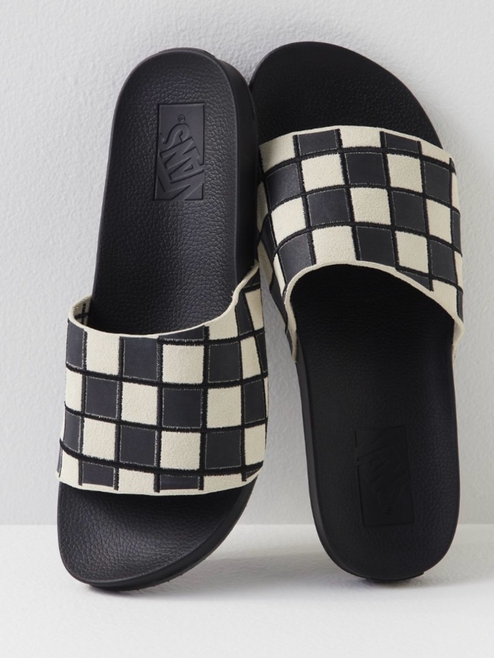 Vans Decon Checkered Leather/Rubber Slide Sandal Size 7
